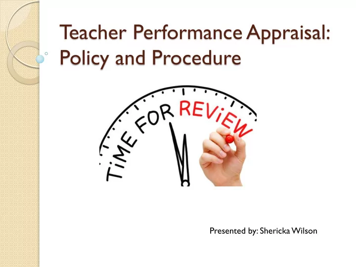 t eacher performance appraisal