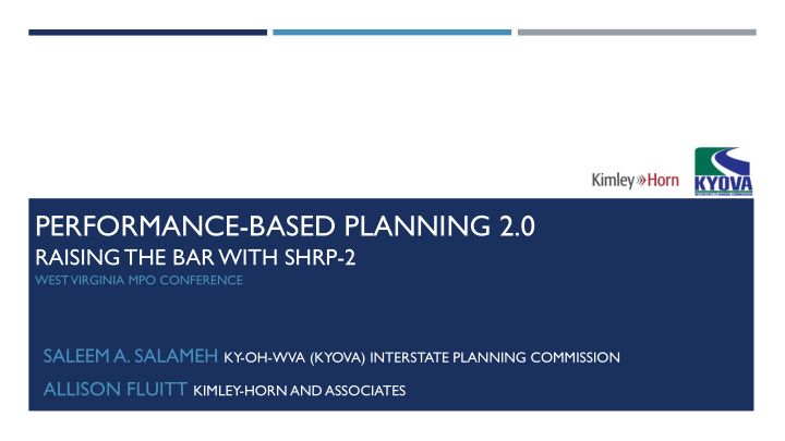 performance based planning 2 0