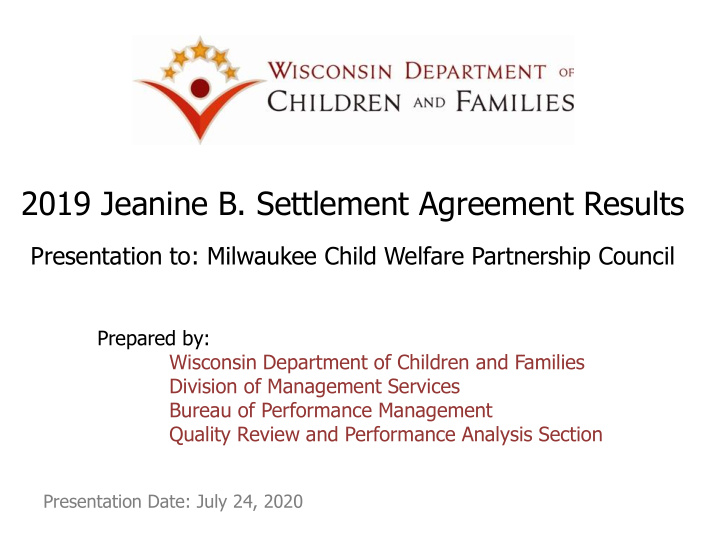 2019 jeanine b settlement agreement results
