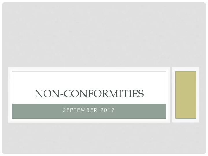 non conformities