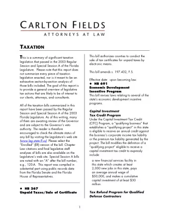 T AXATION  This bill authorizes counties to conduct the T his is a summary of significant taxation