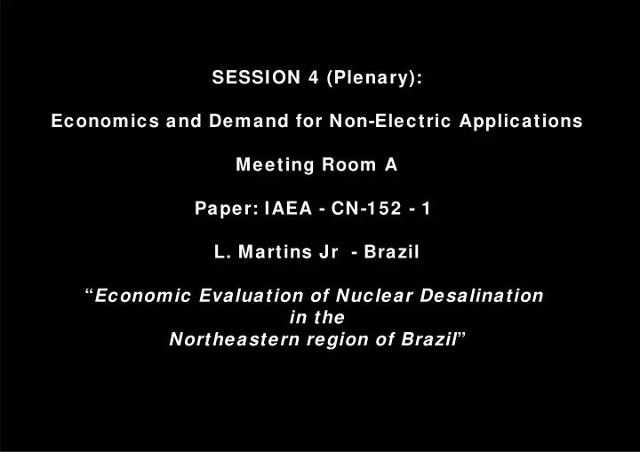 session 4 plenary economics and demand for non electric