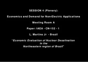 SESSION 4 (Plenary):  Economics and Demand for Non-Electric Applications  Meeting Room A  Paper: