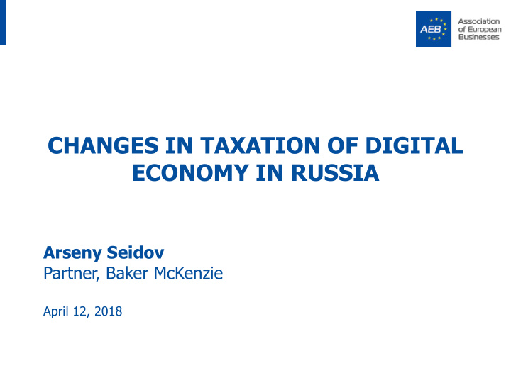 changes in taxation of digital economy in russia