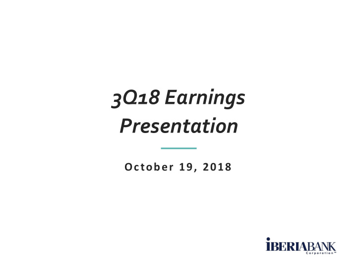 3q18 earnings