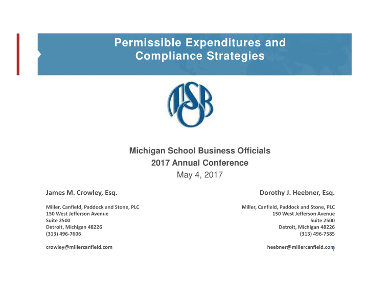 permissible expenditures and compliance strategies