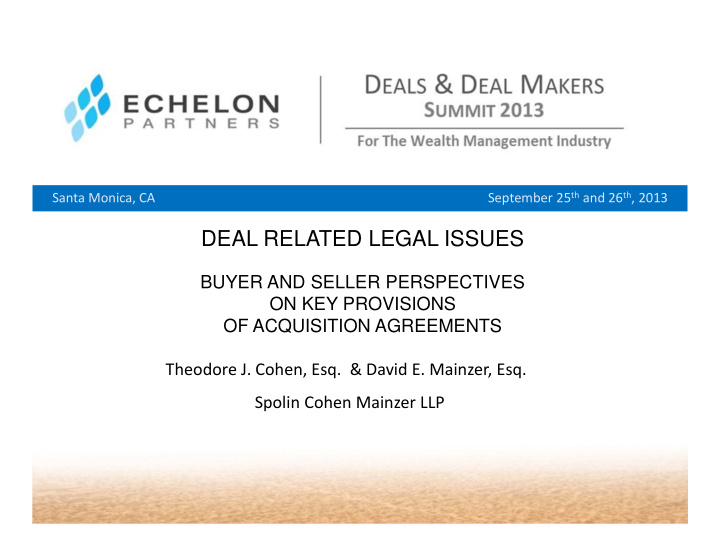 deal related legal issues