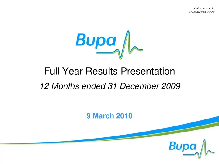 full year results presentation