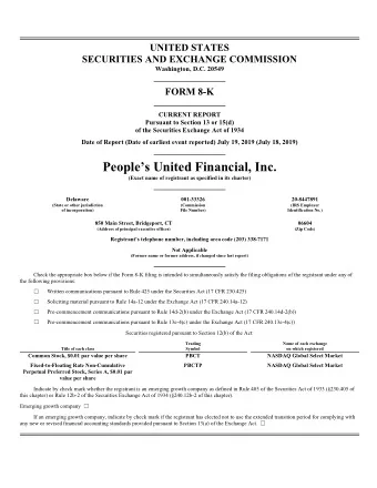 Peoples United Financial, Inc.  (Exact name of registrant as specified in its charter)  Delaware