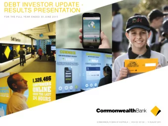 Results Presentation  For the half year ended 31 December 2009  10 February  Commonwealth Bank of