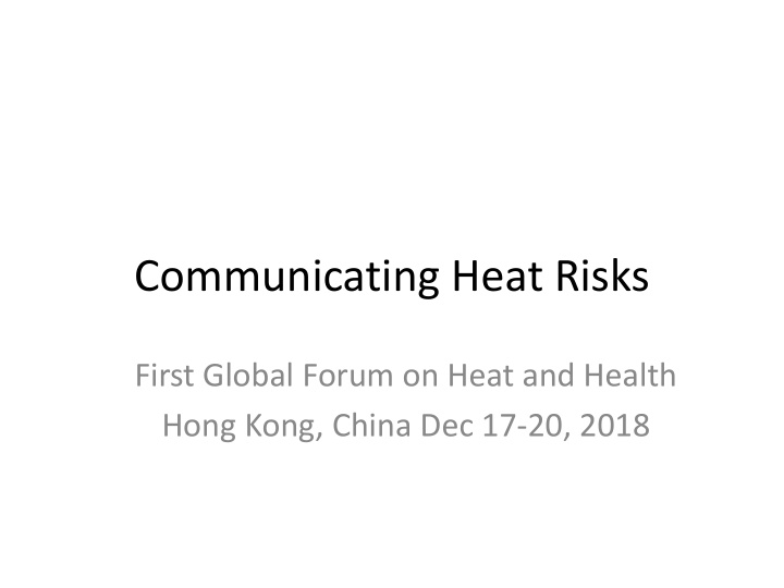 communicating heat risks