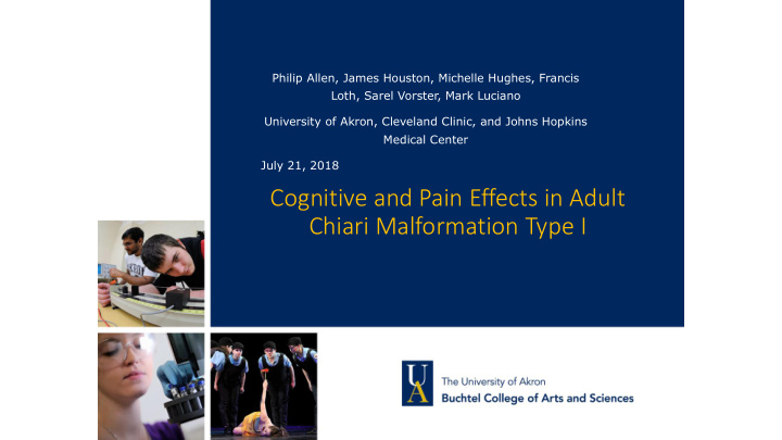 cognitive and pain effects in adult