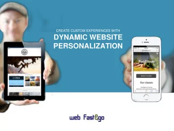 DYNAMIC WEBSITE  PERSONALIZATION  AGENDA    Defining dynamic website personalization    Why