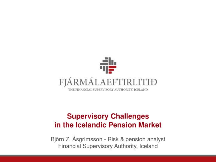 in the icelandic pension market