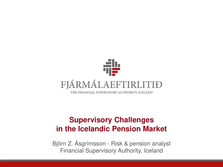 in the icelandic pension market