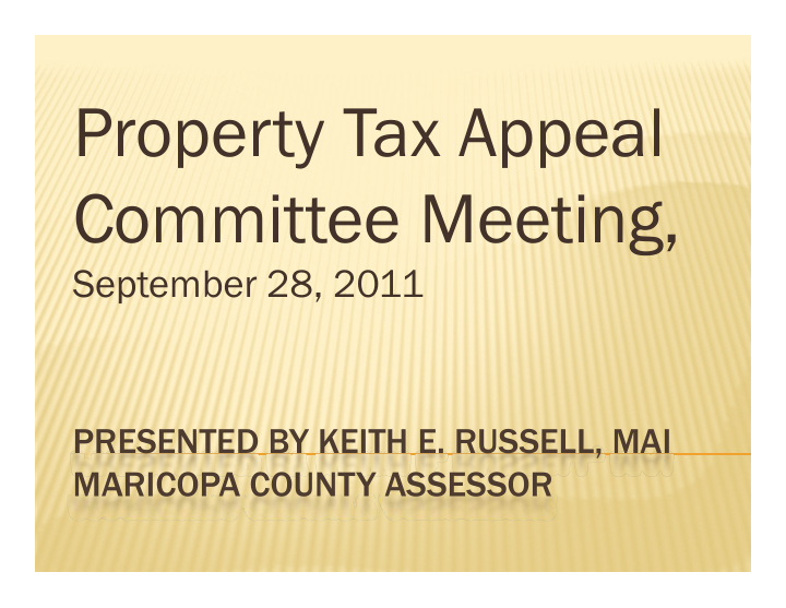 p property tax appeal t t a l committee meeting