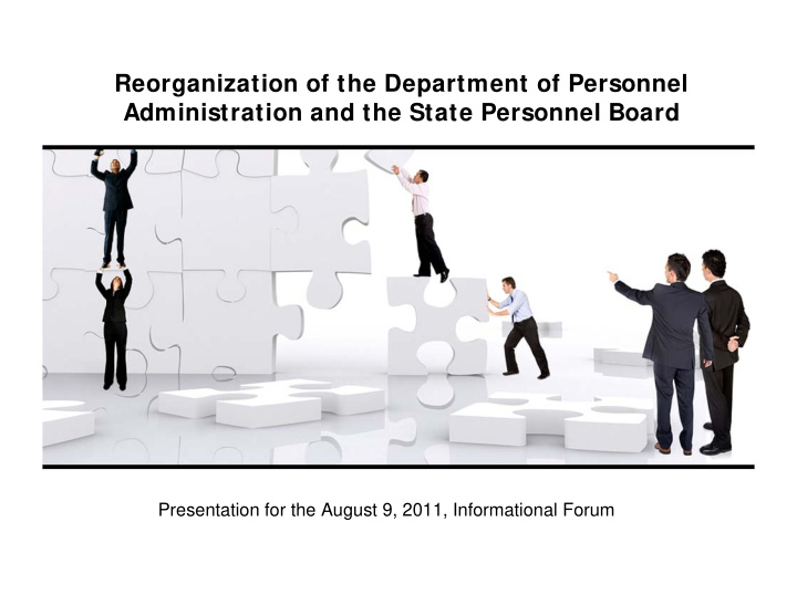 reorganization of the department of personnel