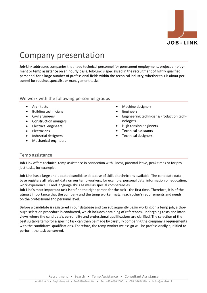 company presentation