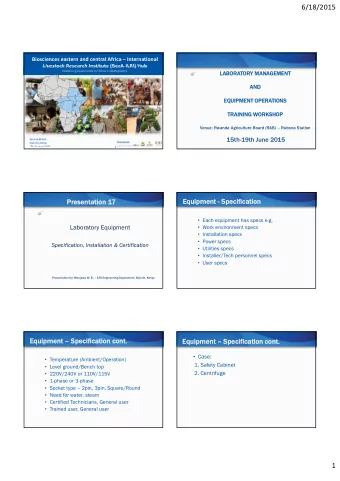 6/18/2015 Biosciences eastern and central Africa  International Livestock Research Institute