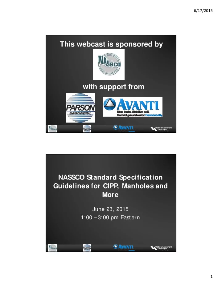this webcast is sponsored by with support from