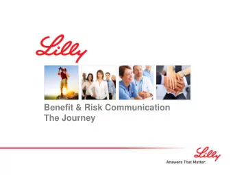 Benefit &amp; Risk Communication  The Journey  The Journey  Speaking Today    Michele Sharp,