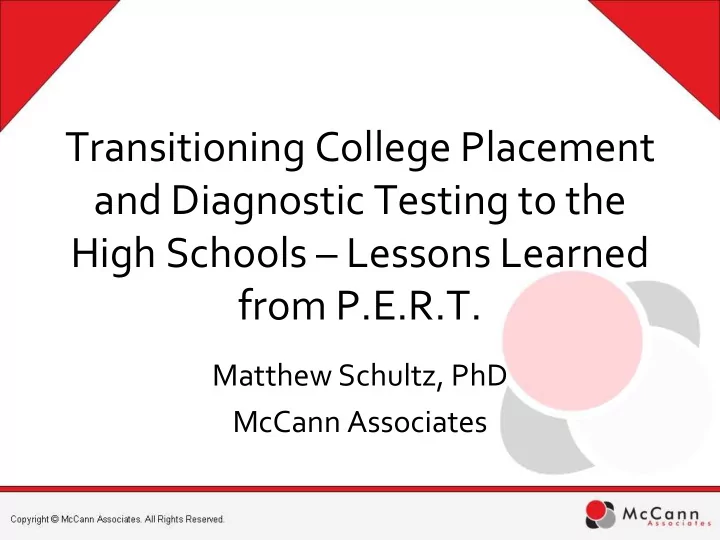 and diagnostic testing to the