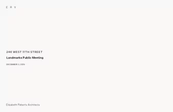 246 WEST 11TH STREET  Landmarks Public Meeting  DECEMBER 3, 2019  FRONT FACADE PHOTOS  1980S TAX