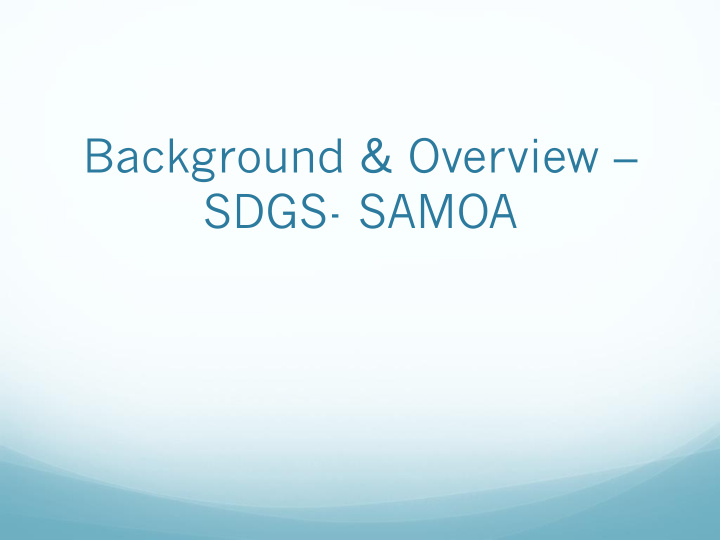 sdgs samoa