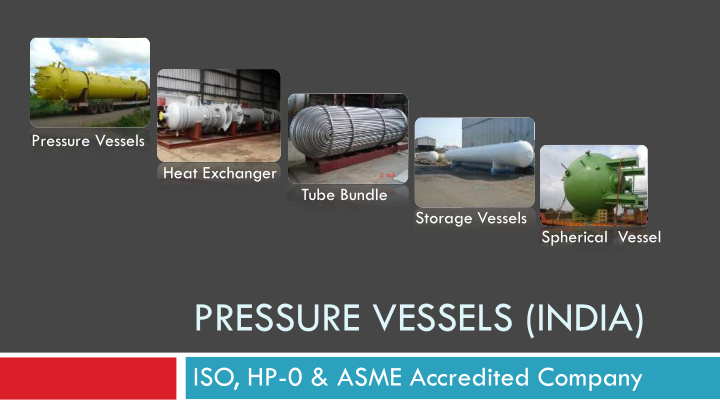 pressure vessels india