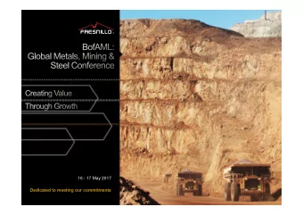 16 - 17 May 2017  Dedicated to meeting our commitments  Disclaimer  This document includes