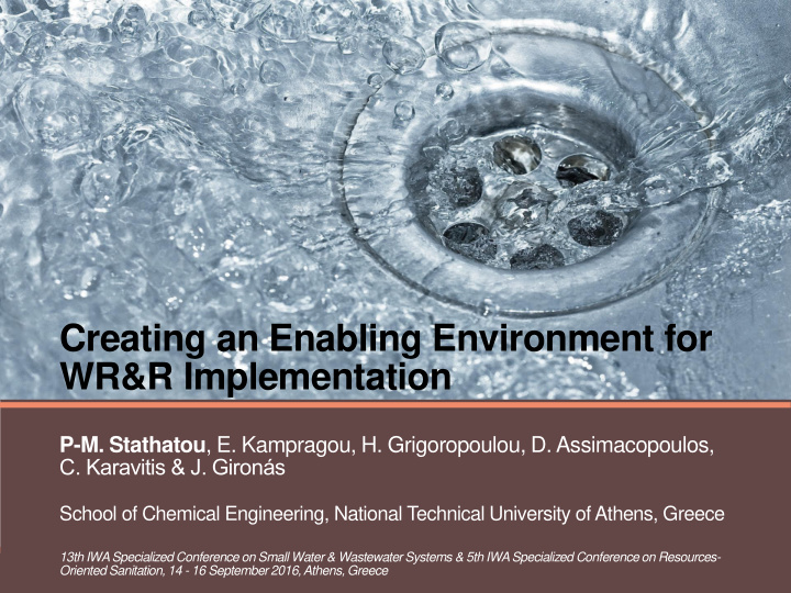 creating an enabling environment for wr r implementation