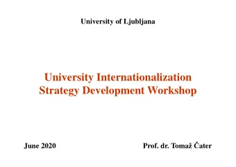 University Internationalization  Strategy Development Workshop June 2020
