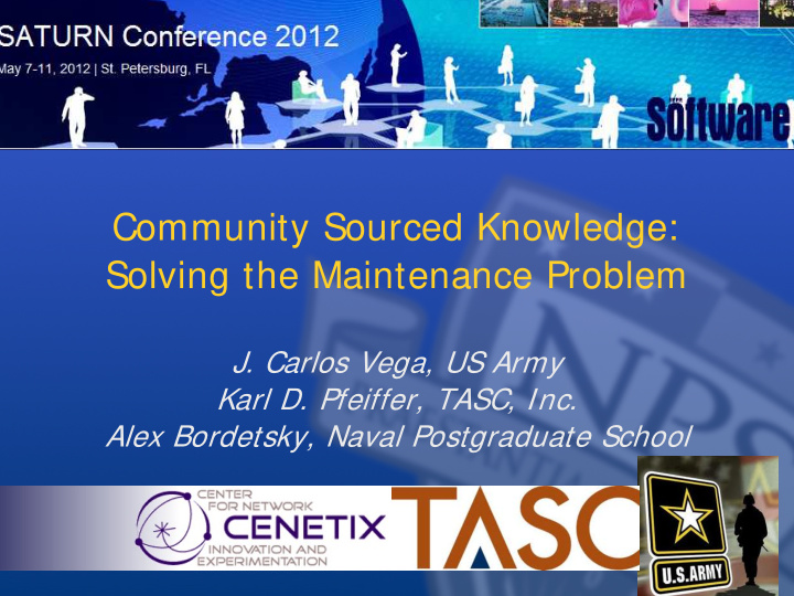 community sourced knowledge solving the maintenance