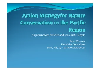Alignment with NBSAPs and 2020 Aichi Targets  Alignment with NBSAPs and 2020 Aichi Targets  Peter