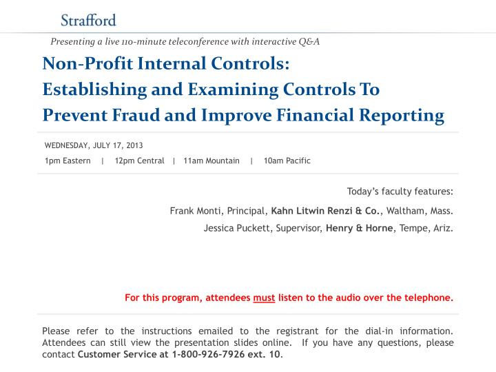 non profit internal controls establishing and examining