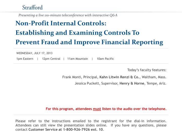non profit internal controls establishing and examining