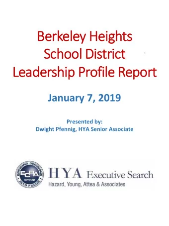 Berk  Berkele  eley Heigh  y Heights  s  Sc  Scho  hool Dis  l Distric  trict  t  1  Leader