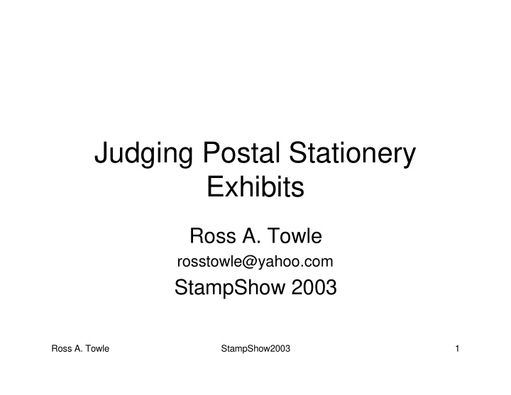 judging postal stationery exhibits