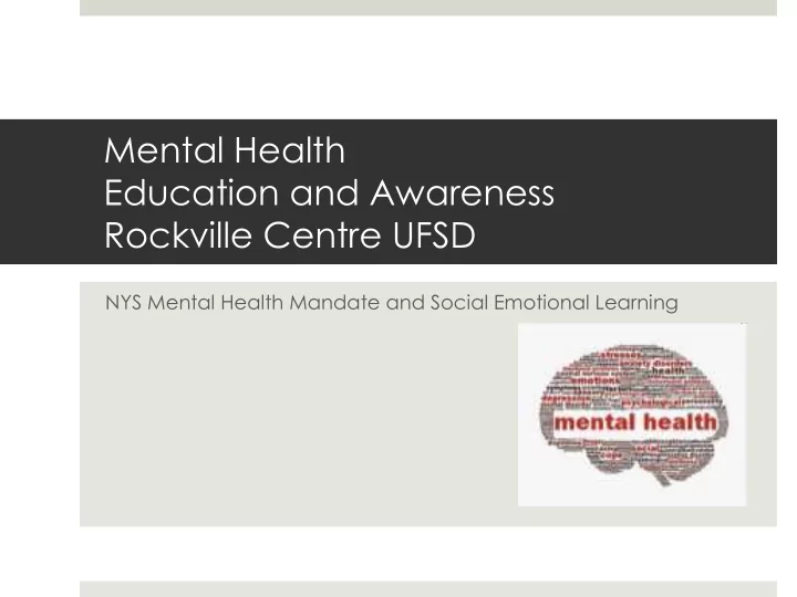 education and awareness