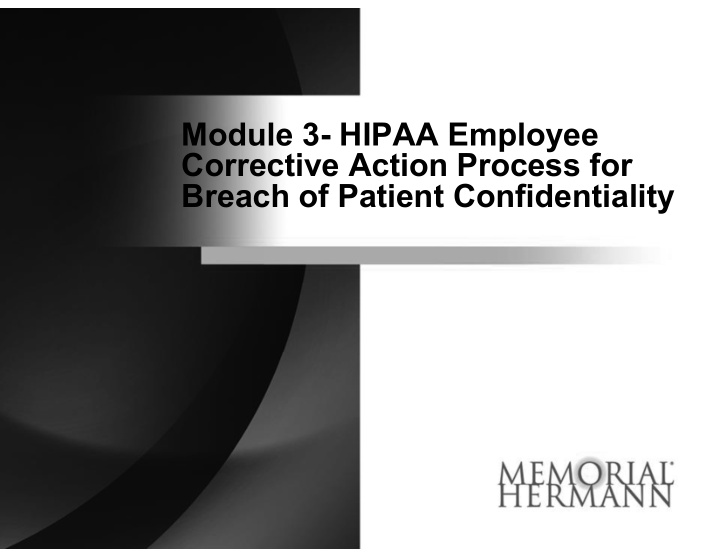 module 3 hipaa employee corrective action process for