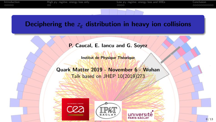 deciphering the z g distribution in heavy ion collisions