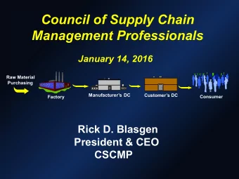 Council of Supply Chain  Management Professionals  January 14, 2016  Raw Material  Purchasing