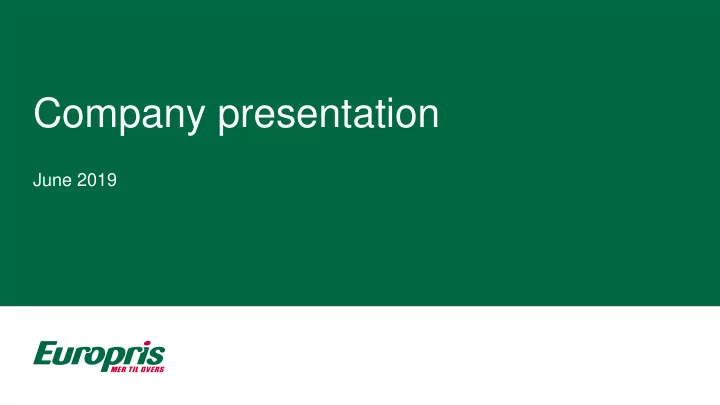 company presentation
