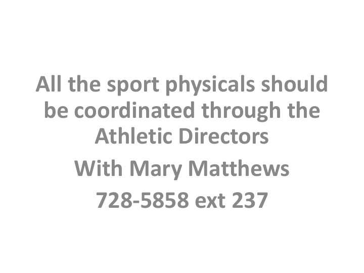 all the sport physicals should