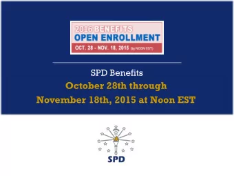 November 18th, 2015 at Noon EST  2016 Overview  What stays the same in 2016?  No plan design