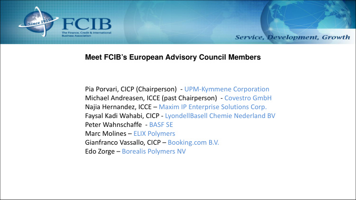 meet fcib s european advisory council members pia porvari