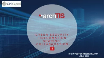 - C Y B E R  S E C U R I T Y - - I N F O R M A T I O N  S H A R I N G -  - C O L L A B O R A T I O