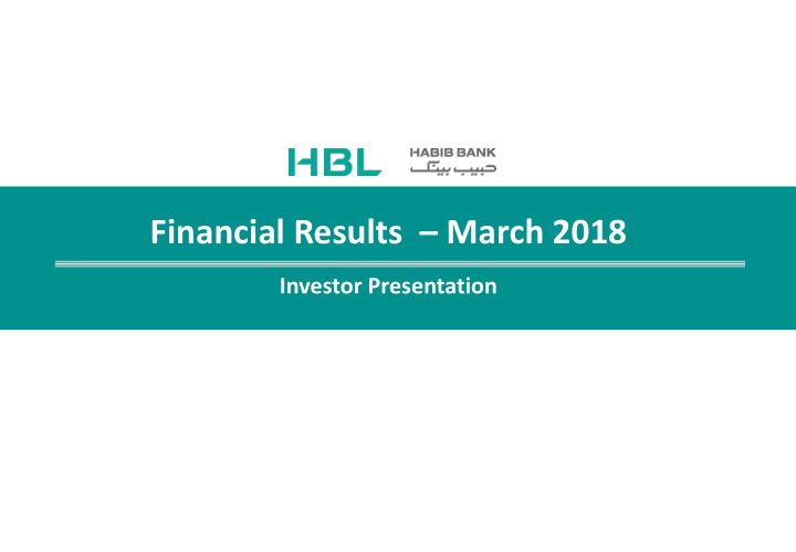 financial results march 2018