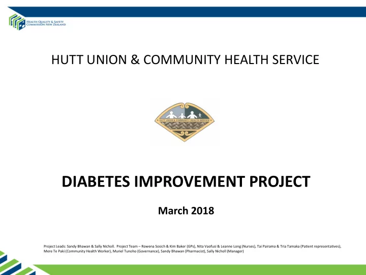 diabetes improvement project