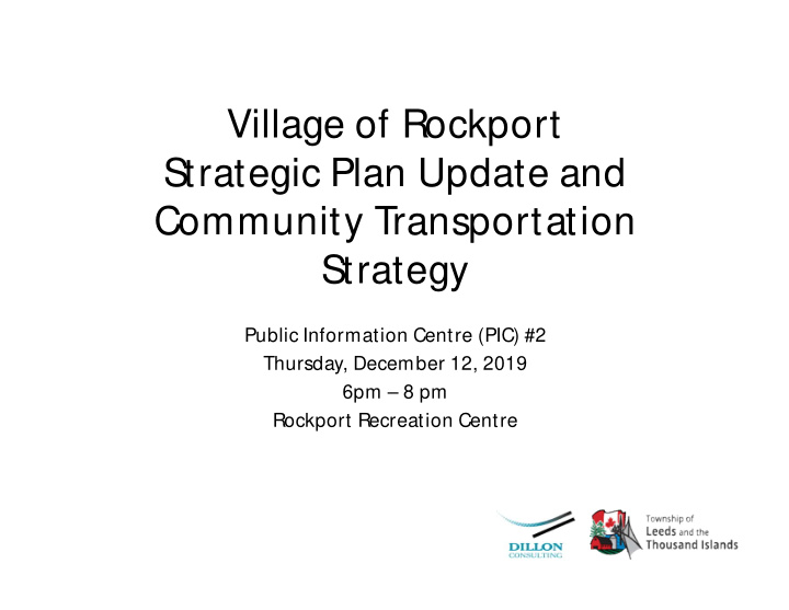 village of rockport strategic plan update and community